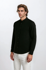 The Mao Shirt Black - Pea & Kew