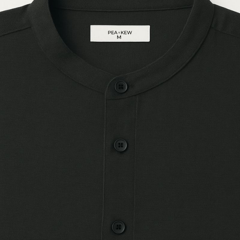 The Mao Shirt Black - Pea & Kew