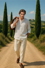 The Mao Shirt White - Pea & Kew